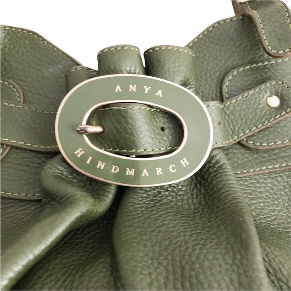 Anya Hindmarch Olive Green Leather Handbag - Picture 8 of 13